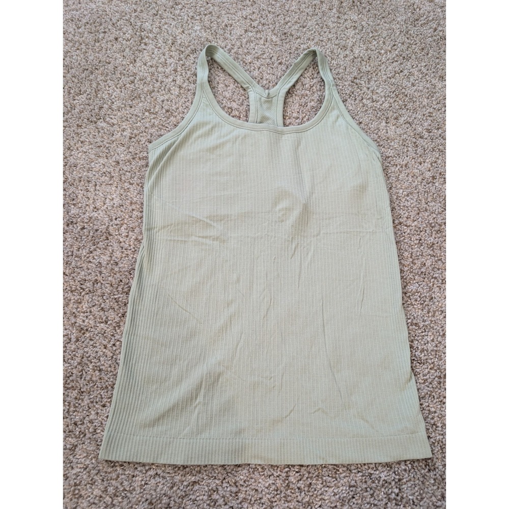 Lululemon Ebb to Street Tank Top Sage Green Ribbed Racerback Size 8